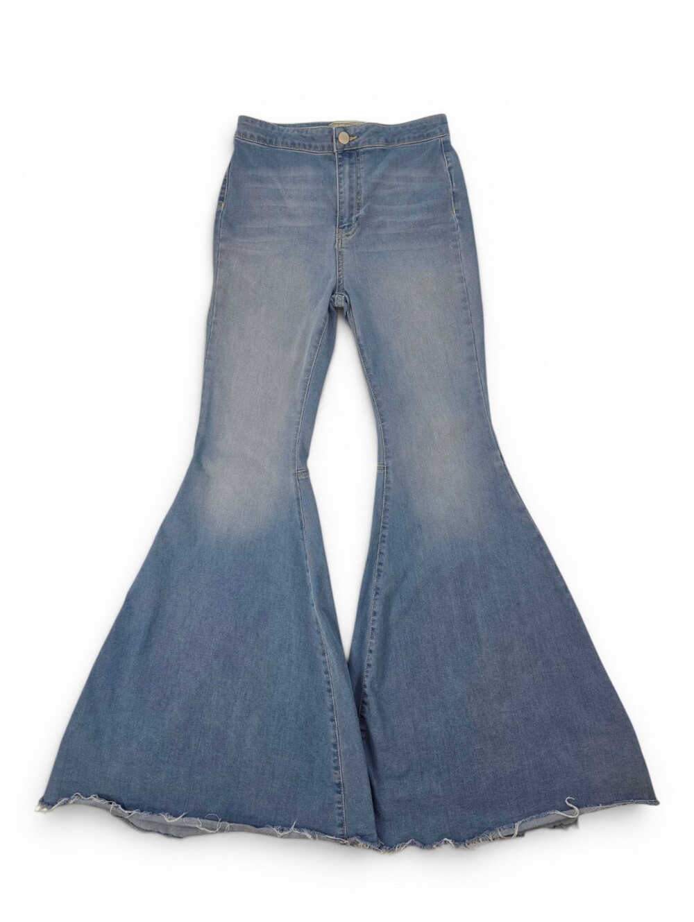 Free People Just Float On Bell Bottom Flare Jeans 28R Raw Hem Boho Festival 70s